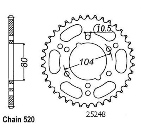 Couronne Polaris 250 Trail Blazer - 520 - 36 Dents - Similaire JTR1478