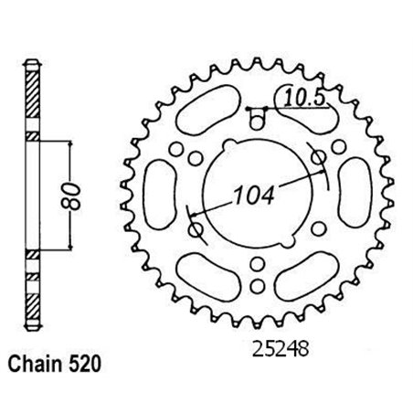 Couronne Polaris 250 Trail Blazer - 520 - 36 Dents - Similaire JTR1478