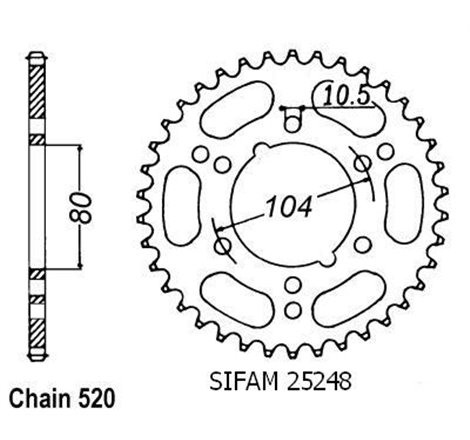 Couronne Polaris 500 Scrambler - 520 - 38 Dents - Similaire JTR1478