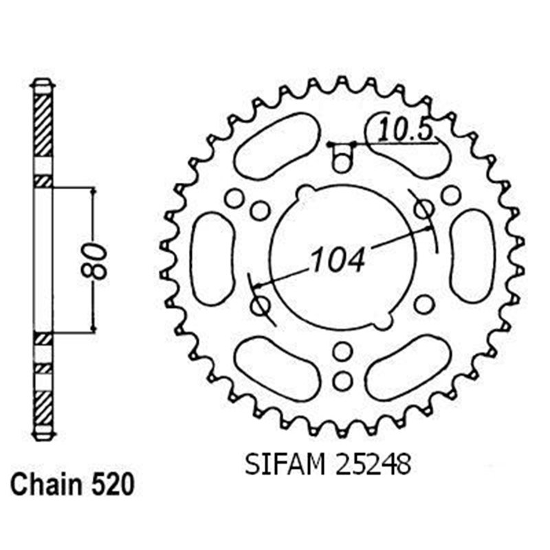 Couronne Polaris 500 Scrambler - 520 - 38 Dents - Similaire JTR1478