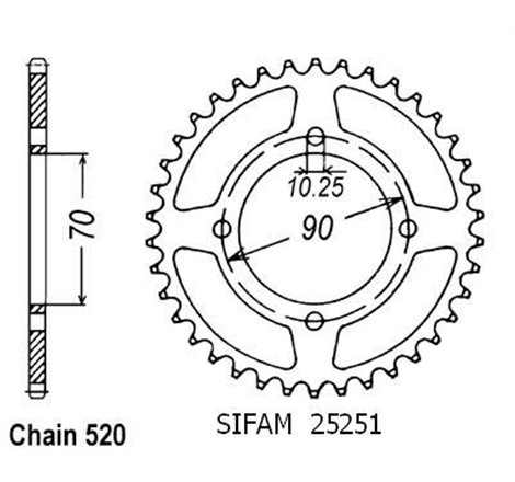 Couronne Kawasaki Ksf 250 Mojave - 520 - 43 Dents - Similaire JTR1414