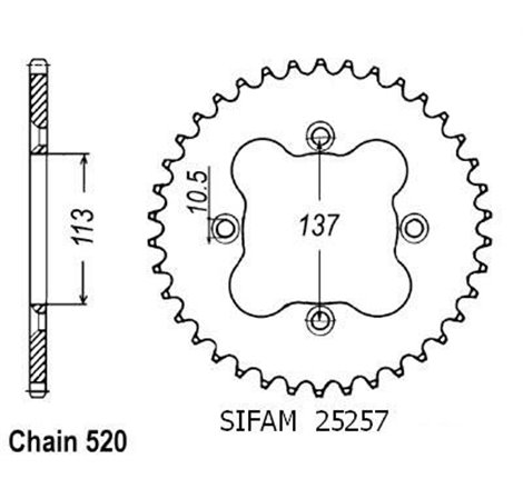 Couronne LT-Z 400 09 - 520 - 40 Dents - Similaire JTR1760