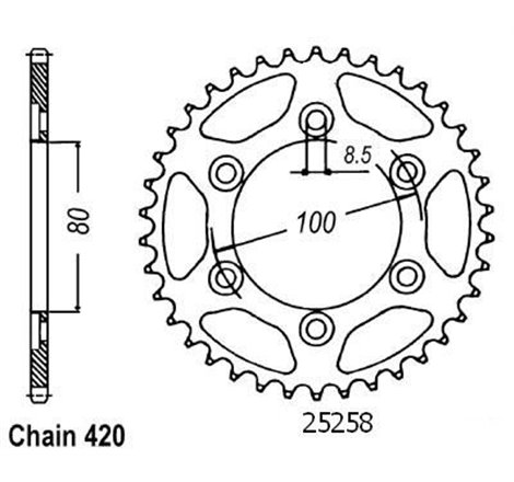 Couronne Rieju 50 Spike 2006 - 420 - 52 Dents - Similaire JTR1076