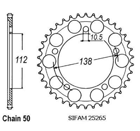 Couronne Yzf R6 1999-2002 - 530 - 48 Dents - Similaire JTR1871