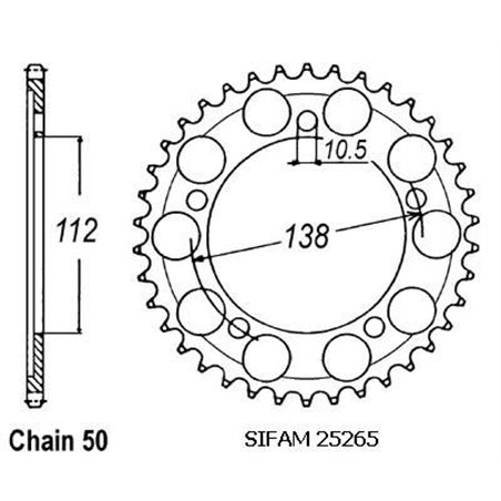 Couronne Yzf R6 1999-2002 - 530 - 48 Dents - Similaire JTR1871