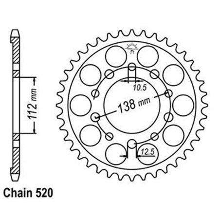 Couronne Racing Acier Yzf 600 R6 1998-2002 - 520 - 38 Dents - Similaire JTA1303