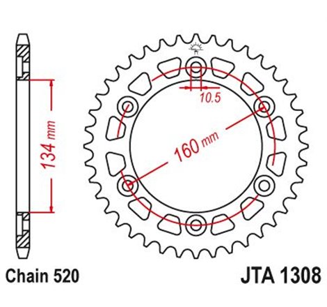 Couronne Racing Alu Cbr600/1000 Rr 2003-2004 40 Dents - Similaire JTA1308