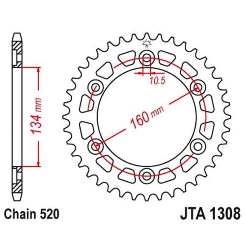 Couronne Racing Alu Cbr600/1000 Rr 2003-2004 40 Dents - Similaire JTA1308