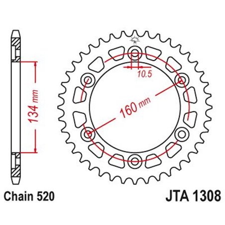 Couronne Racing Alu Cbr600/1000 Rr 2003-2004 45 Dents - Similaire JTA1308