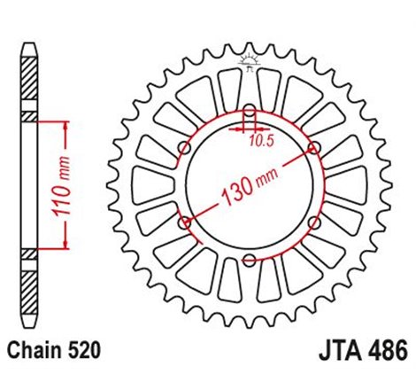 Couronne Racing Alu Yzf R6 2003-2005 / R1 1998-2006 48 Dents - Similaire JTA486