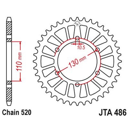 Couronne Racing Alu Yzf R6 2003-2005 / R1 1998-2006 48 Dents - Similaire JTA486