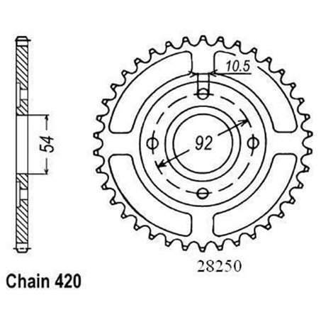 Couronne Tzr50 / Power50 1997 - 420 - 46 Dents - Similaire JTR1078