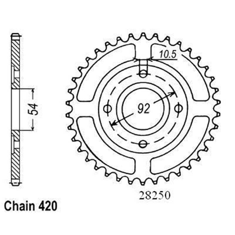 Couronne Tzr50 / Power50 1997 - 420 - 46 Dents - Similaire JTR1078