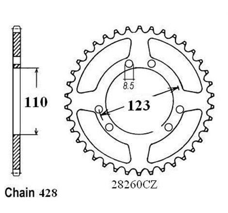 Couronne Hrd 50 - 428 - 56 Dents - Similaire JTR2070