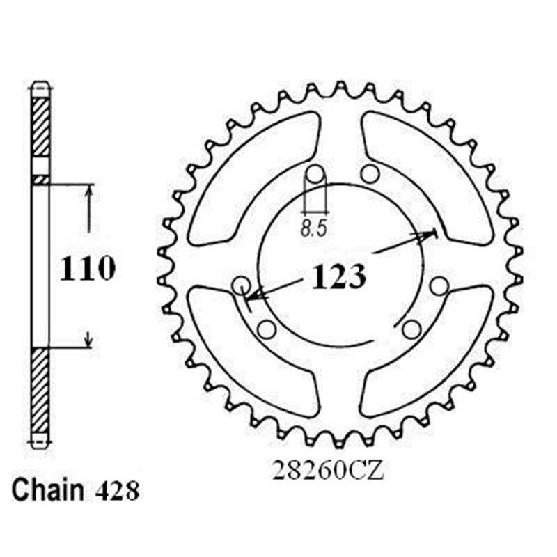 Couronne Hrd 50 - 428 - 56 Dents - Similaire JTR2070