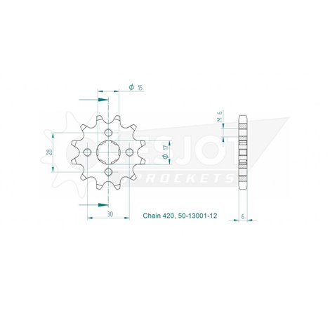 Pignon TT Honda - 420 - 12 Dents - Made in Germany