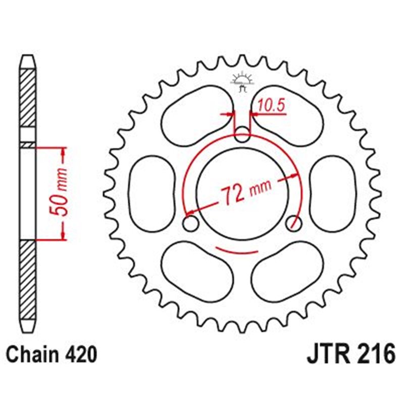 Couronne Acier Honda - 420 - 36 Dents - Similaire JTR216 - Made in Germany