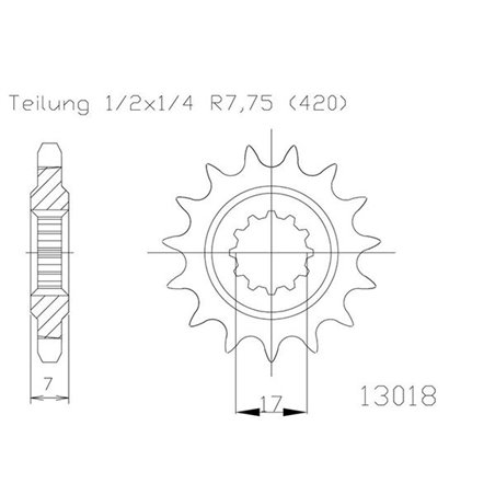 Pignon Minarelli AM6 - 420 - 11 Dents - Similaire JTF1120 - Made in Germany