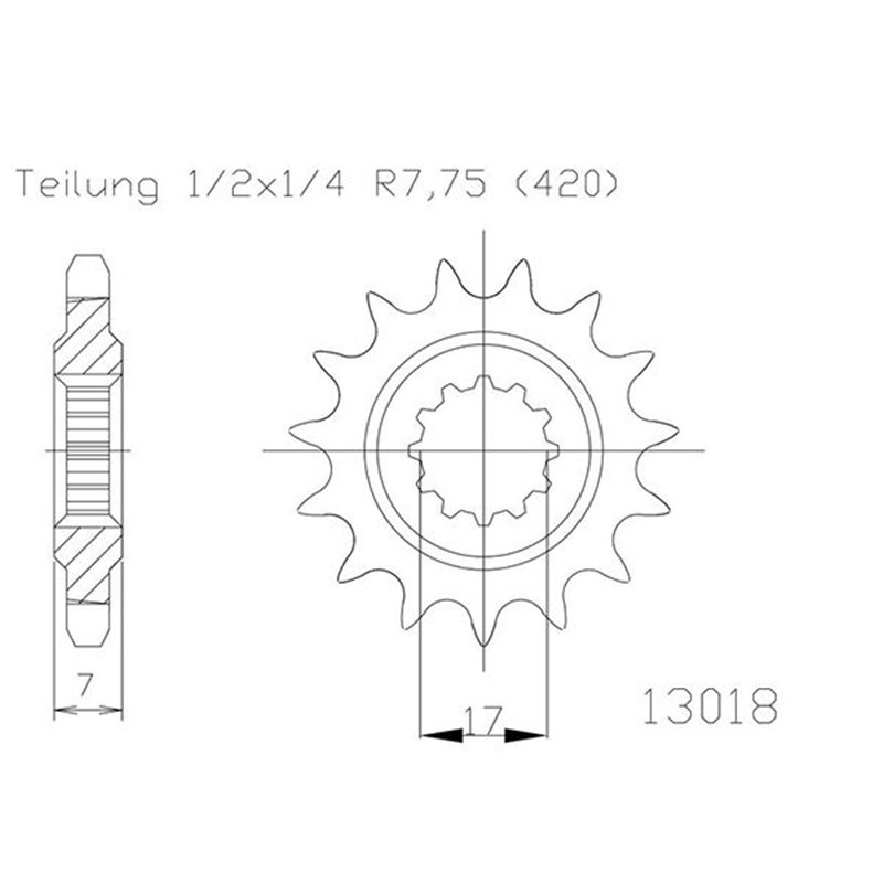 Pignon Minarelli AM6 - 420 - 12 Dents - Similaire JTF1120 - Made in Germany