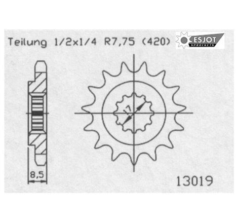 Pignon TT Lightweight KTM - 420 - 14 Dents - Made in Germany