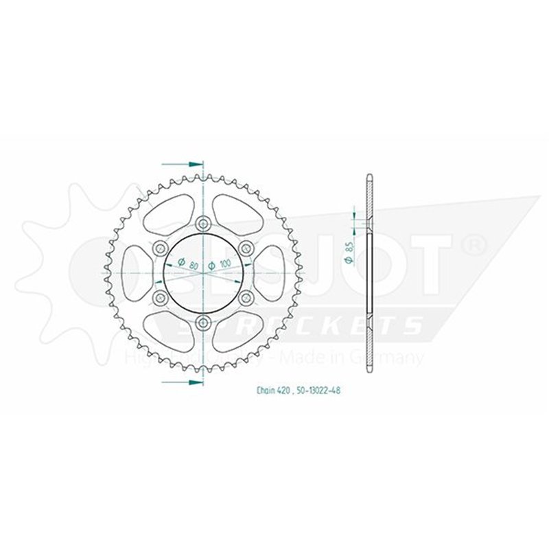 Couronne ESJOT pour Rieju 50cc - Pas 420 - 48 dents