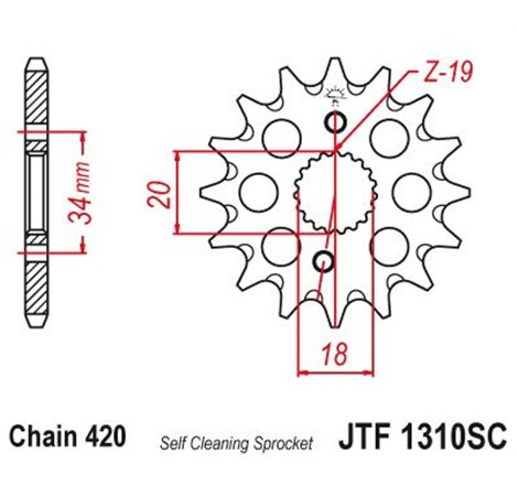 Pignon TT Lightweight Honda - 420 - 15 Dents - Similaire JTF1310 - Made in Germany