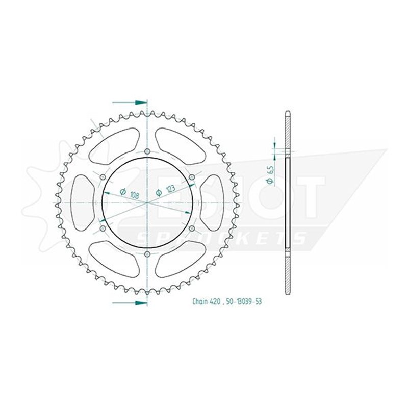 Couronne Acier - 420 - 52 Dents - Made in Germany