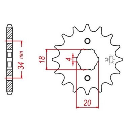 Pignon TT Honda - 428 - 13 Dents - Similaire JTF259 - Made in Germany