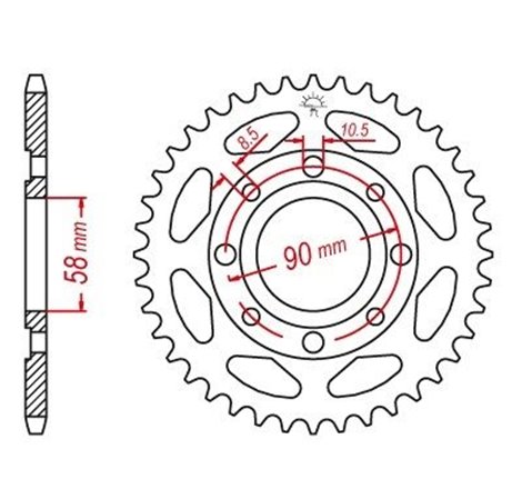 Couronne Acier TT Honda - 428 - 42 Dents - Similaire JTR269 - Made in Germany