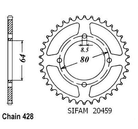 Couronne Acier TT - 428 - 39 Dents - Made in Germany