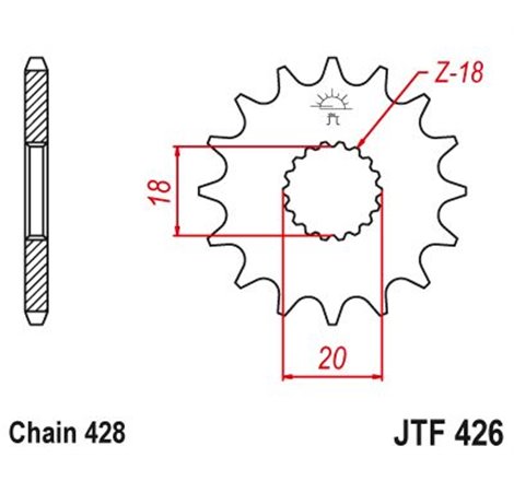 Pignon TT Suzuki - 428 - 14 Dents - Similaire JTF426 - Made in Germany