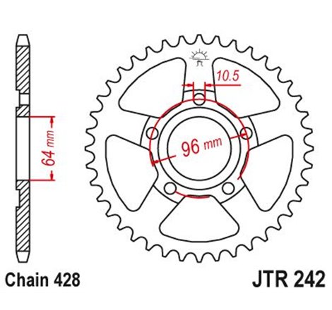 Couronne Acier Suzuki - 428 - 50 Dents - Similaire JTR805 - Made in Germany