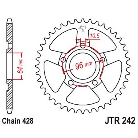 Couronne Acier Suzuki - 428 - 50 Dents - Similaire JTR805 - Made in Germany