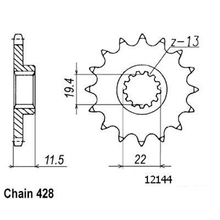 Pignon TT Suzuki - 428 - 16 Dents - Similaire JTF409 - Made in Germany