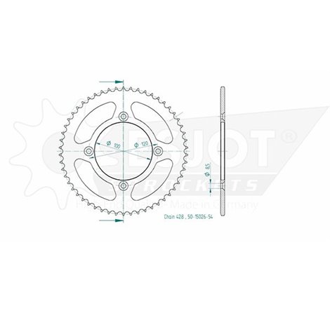 Couronne Acier TT Beta - 428 - 54 Dents - Similaire JTR798 - Made in Germany