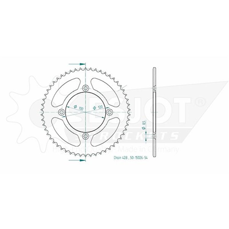 Couronne Acier TT Beta - 428 - 54 Dents - Similaire JTR798 - Made in Germany