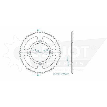 Couronne Acier TT Beta - 428 - 54 Dents - Similaire JTR798 - Made in Germany