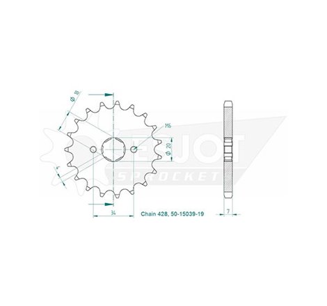 Pignon - 428 - 19 Dents - Similaire JTF2442 - Made in Germany