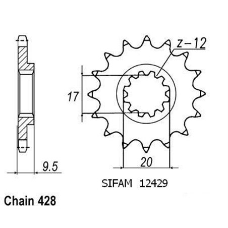 Pignon TT KTM - 428 - 13 Dents - Made in Germany