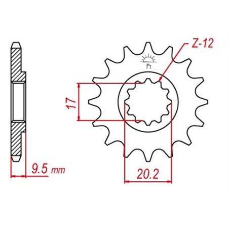 Pignon TT Lightweight KTM - 428 - 14 Dents - Similaire JTF1907 - Made in Germany