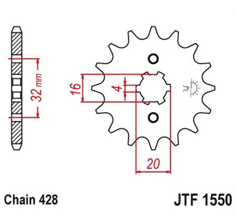 Pignon TT Beta-Yamaha - 428 - 13 Dents - Similaire JTF1550 - Made in Germany