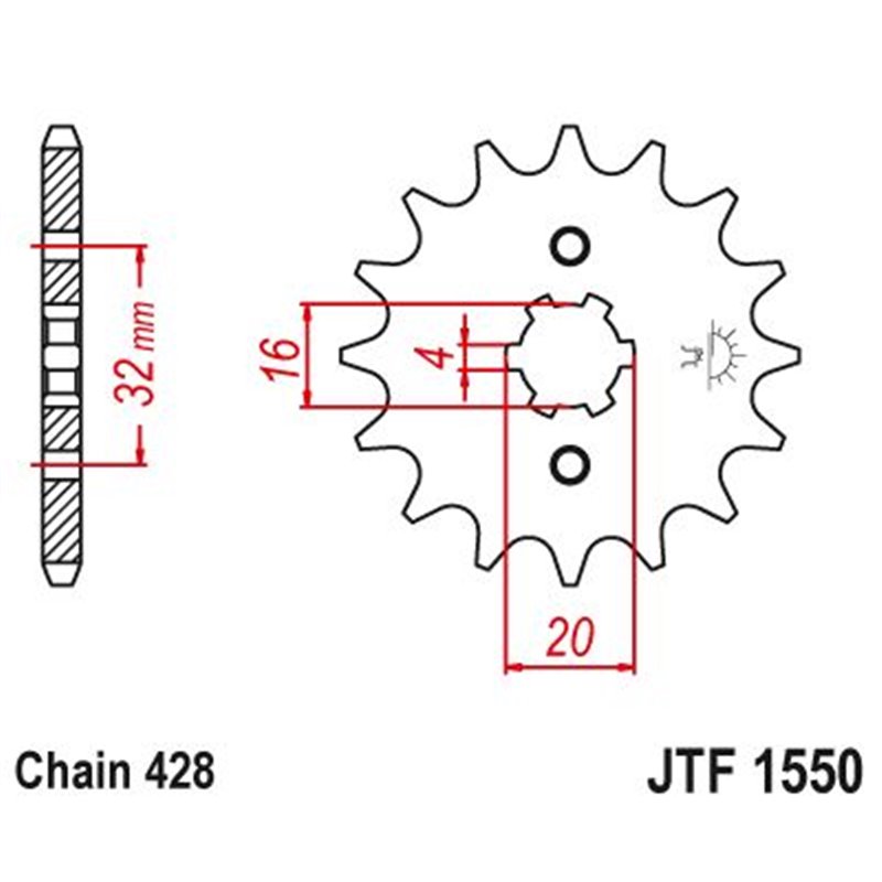 Pignon TT Beta-Yamaha - 428 - 13 Dents - Similaire JTF1550 - Made in Germany