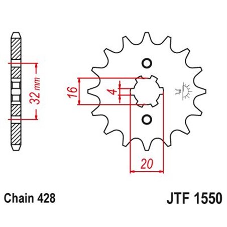 Pignon TT Beta-Yamaha - 428 - 13 Dents - Similaire JTF1550 - Made in Germany