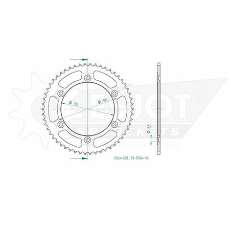 Couronne Acier - 428 - 54 Dents - Made in Germany