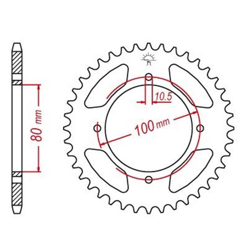 Couronne Acier Suzuki - 428 - 45 Dents - Similaire JTR1794 - Made in Germany