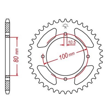 Couronne Acier Suzuki - 428 - 45 Dents - Similaire JTR1794 - Made in Germany