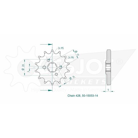 Pignon - 428 - 14 Dents - Made in Germany