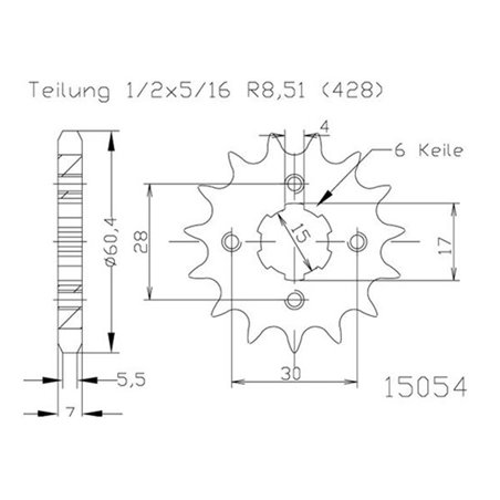 Pignon - 428 - 12 Dents - Made in Germany