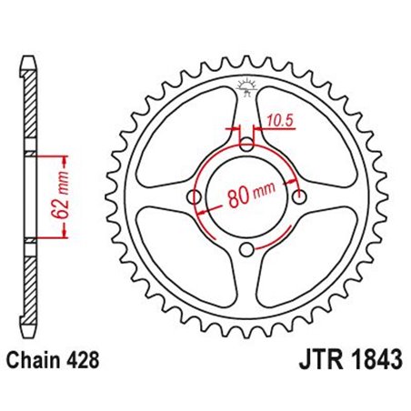 Couronne Acier TT Yamaha - 428 - 54 Dents - Similaire JTR1843 - Made in Germany