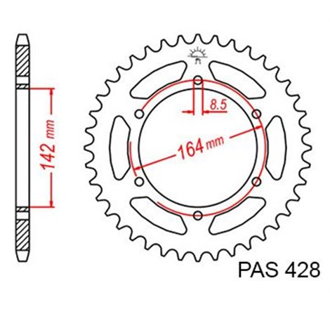 Couronne Acier Hyosung - 428 - 52 Dents - Similaire JTR1067 - Made in Germany